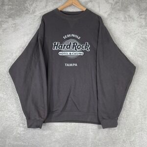Hard Rock Sweatshirt Mens 2XL Black Seminole Hotel Casino Tampa Graphic Y2K Logo